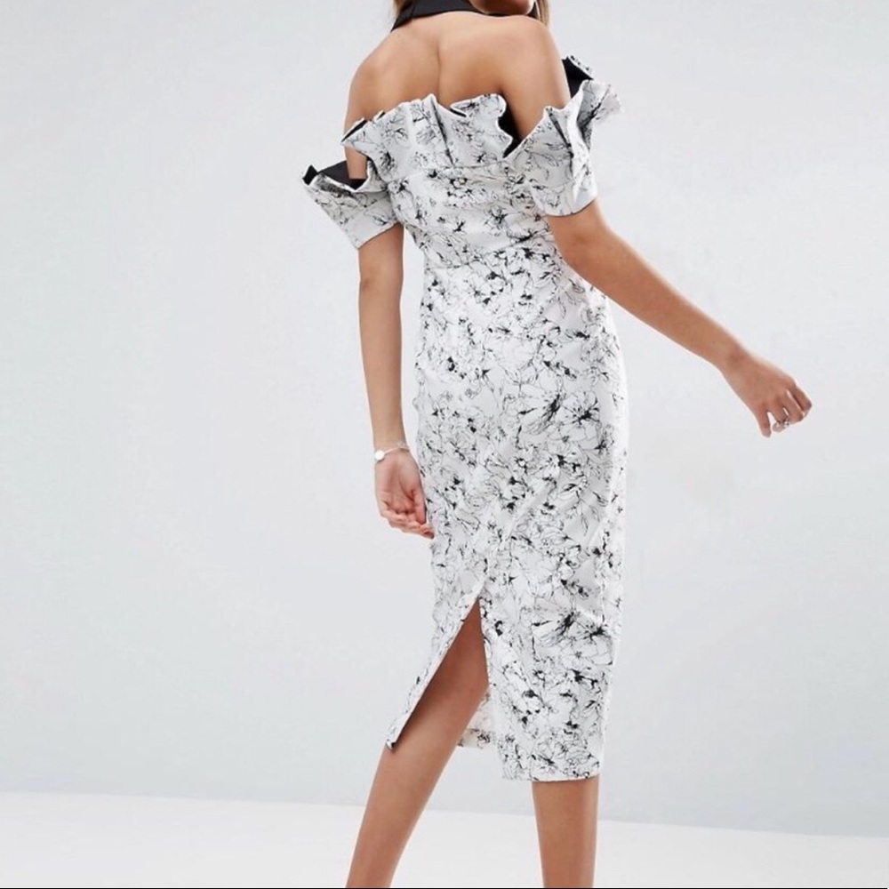 Black and White midi dress